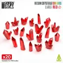 Green Stuff : Cristaux de Résine Rouge - Grands (20pcs)