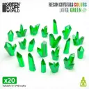 Green Stuff : Cristaux de Résine Vert - Grands (20pcs)