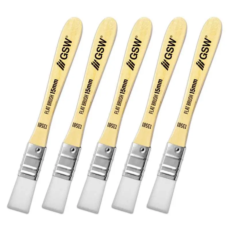 Green Stuff : Flat Synthetic Brush (Pack x5)