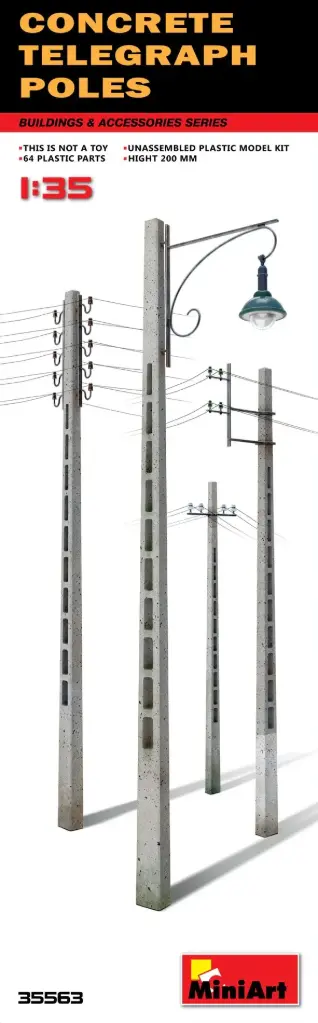 [MNT 35563] MiniArt : Concrete Telegraph Poles 