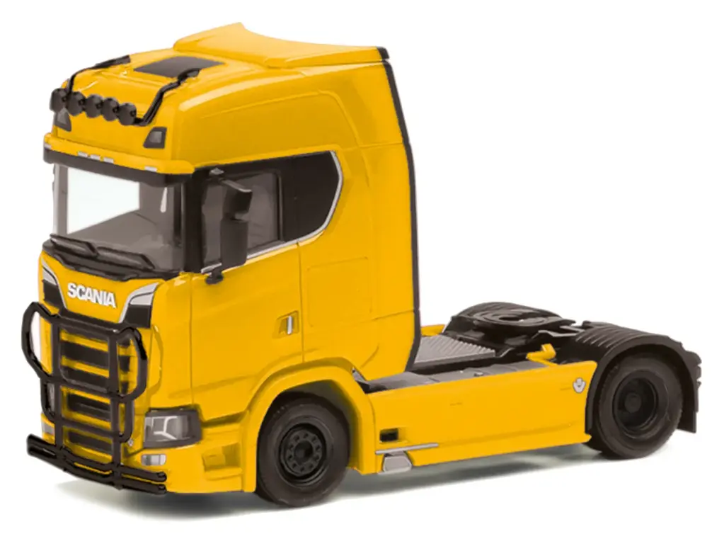 Herpa : Scania CS 20 HD avec rampe de feux et pare-buffle 2 essieux │ jaune balai