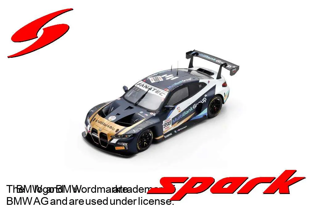 [SPK 18SB077] Spark : BMW M4 GT3 No.998 ROWE Racing 6th 24H Spa 2024 A. Farfus – D. Harper – M. Hesse [1/18]