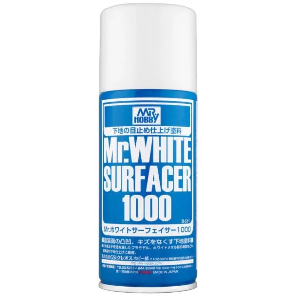 [GUN B511] MrHobby : Spray Apprêt blanc Surfacer 1000 (67ml)