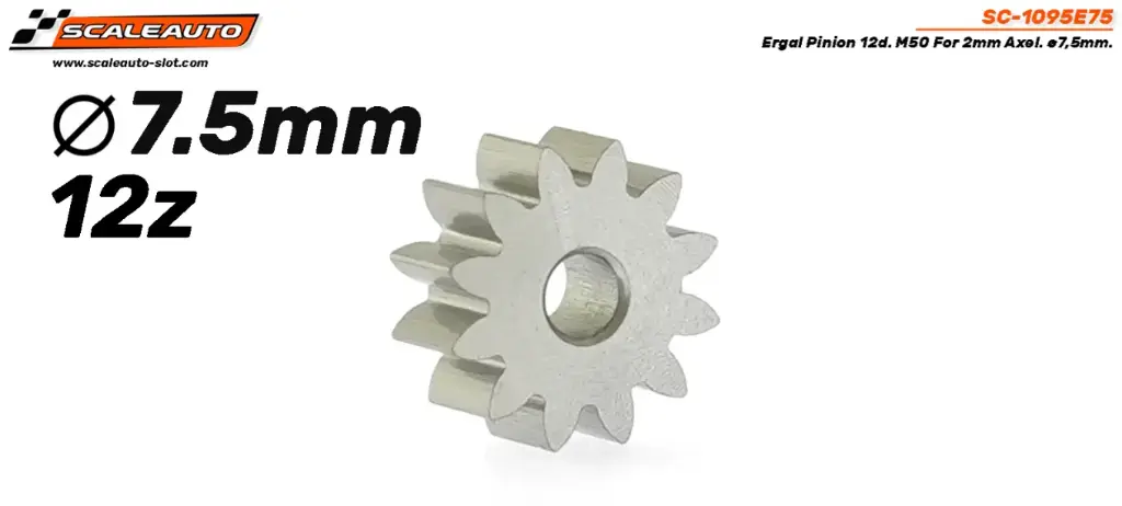 [SCT SC-1095E75] Scaleauto : Pignon 12D Ergal 7.5mm 