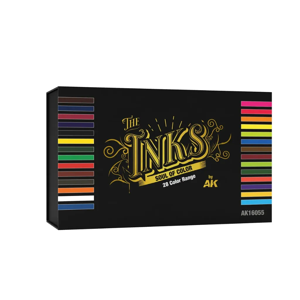 [AK AK16055] AK Interactive: The Inks - Special Box Full Range (Volledige Reeks 28 Kleuren x 30ml) │ Ref. AK16055