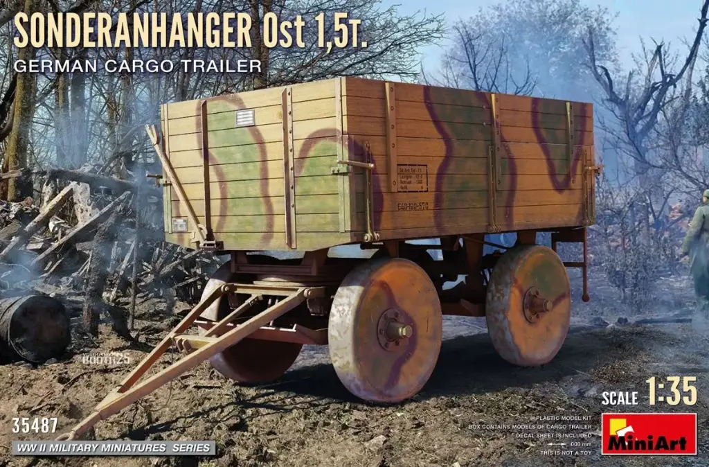 [MNT 35487] Miniart : Remorque Sonderanhanger Ost 1.5t German Cargo