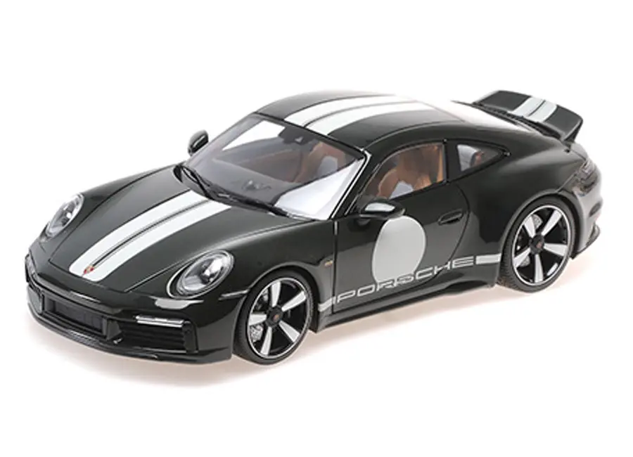 Minichamps : PORSCHE 911 (992) SPORT CLASSIC - 2022 - GREEN METALLIC W/STRIPE [1/18]