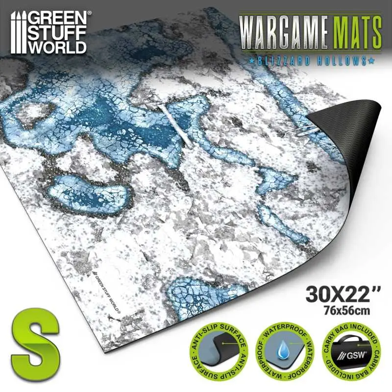 [GSW 5865] Green Stuff : Tapis néoprène 22x32" Blizzard Hollows (56x76cm) 