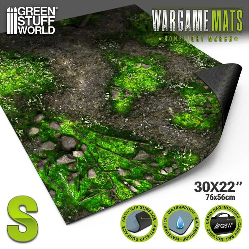 [GSW 5866] Green Stuff : Tapis néoprène 22x32" Boneblight Marsh (56x76cm) 