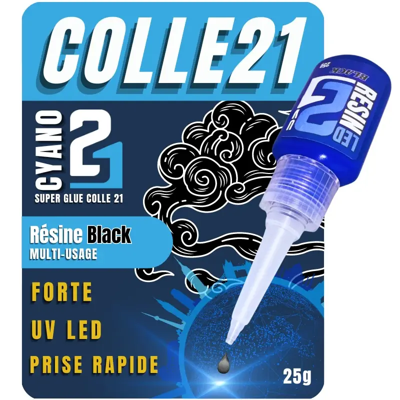 [C21 UV_BLA25] Colle21 : Résine UV LED "Black" (25g)