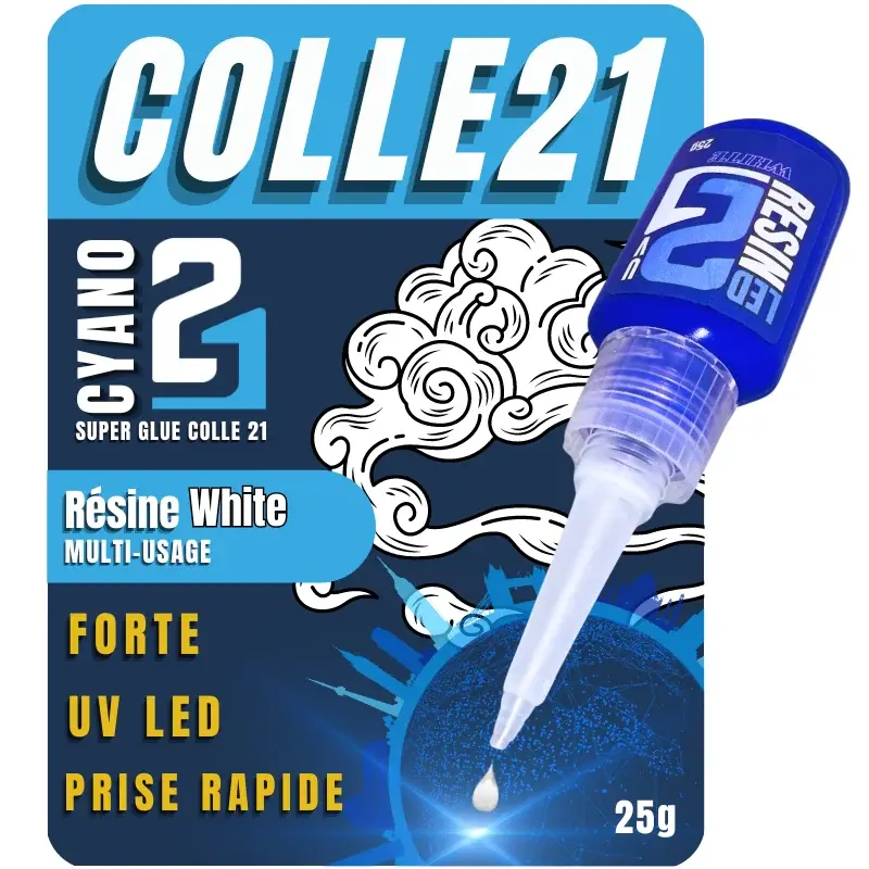 [C21 UV_WHI25] Colle21 : Résine UV LED "Blanche" (25g)