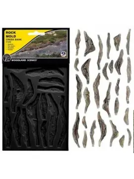 [WOO C1245] Woodland Scenic : Moule souple pour rochers "Creek Bank"