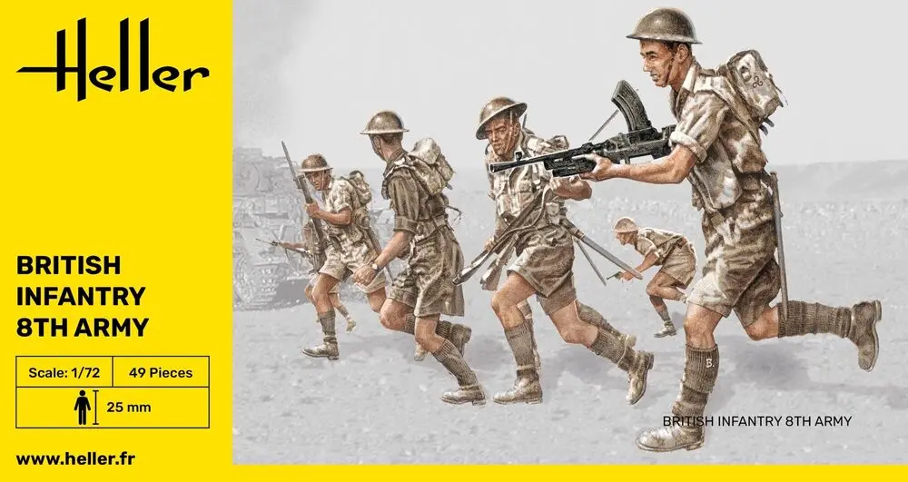 Heller : Britiesh Infantry 8th Army (49pcs) 1/72