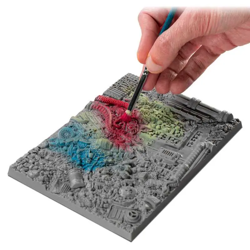 [GSW 6299] Green Stuff World: Drybrush Textuur Palet │ Precisie Verf Test en Controle Bakje