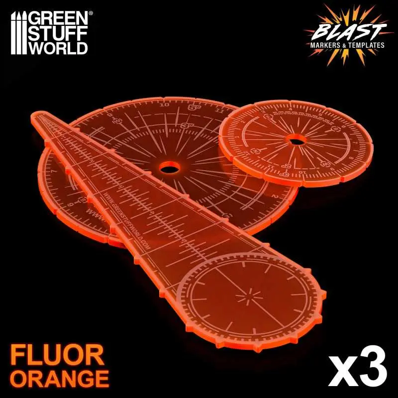 [GSW 14372] Green Stuff : Gabarits d'explosion (Orange Fluo)
