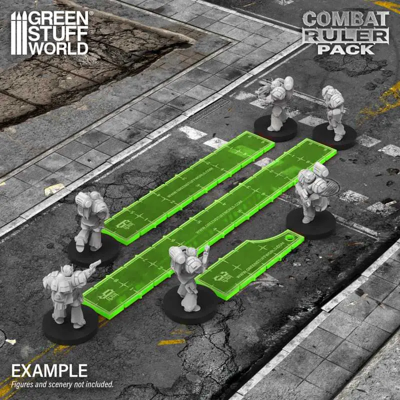 [GSW 14234] Green Stuff : Pack Jauges de combat 3-6-9 WTC  (Vert Fluo)