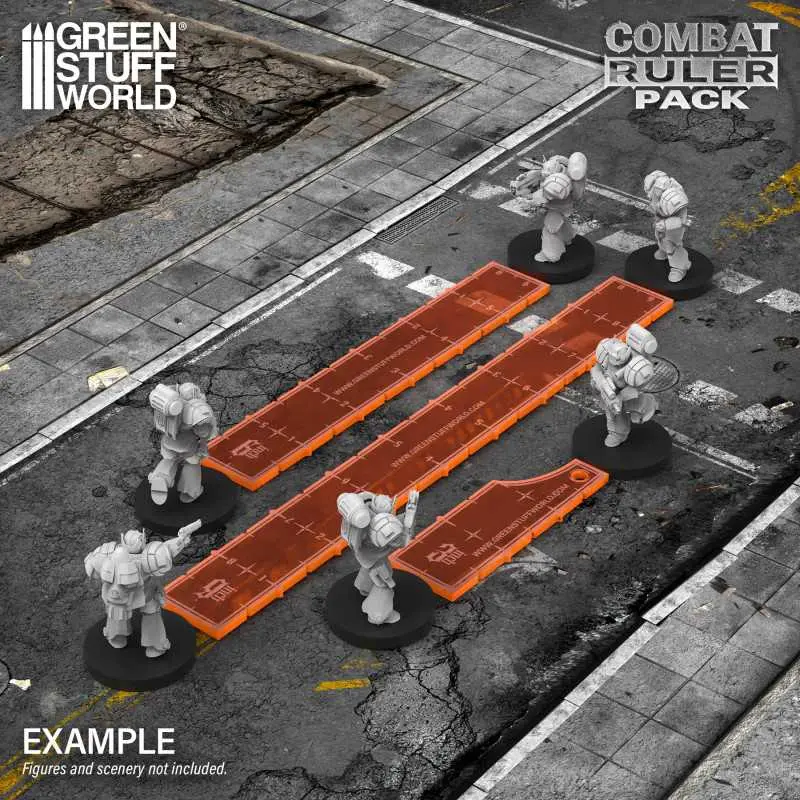 [GSW 14235] Green Stuff : Pack Jauges de combat 3-6-9 WTC  (Orange Fluo)