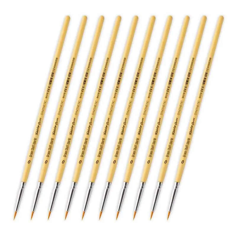 [GSW 5798] Green Stuff : Pack de Pinceaux Synthétique taille 0 (10pcs) │ Tabletop Series