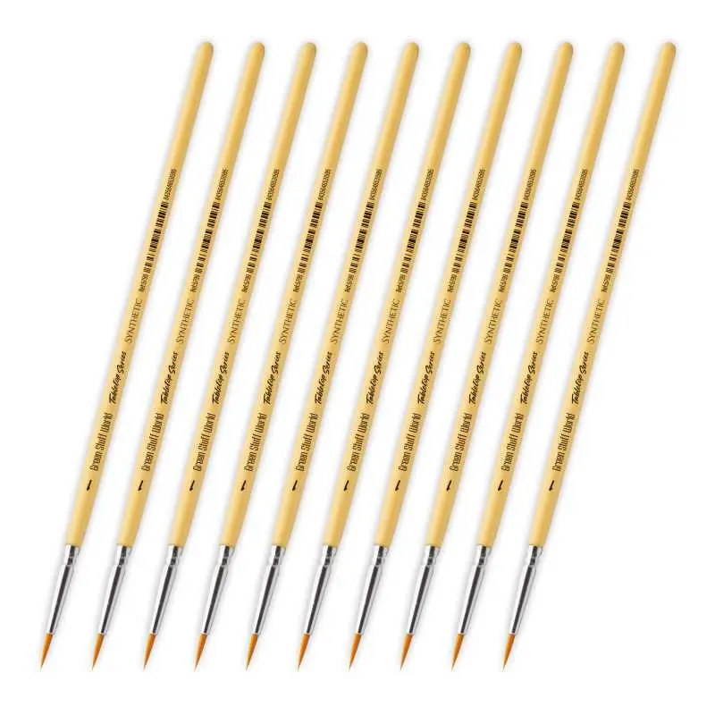 [GSW 5799] Green Stuff : Pack de Pinceaux Synthétique taille 1 (10pcs) │ Tabletop Series
