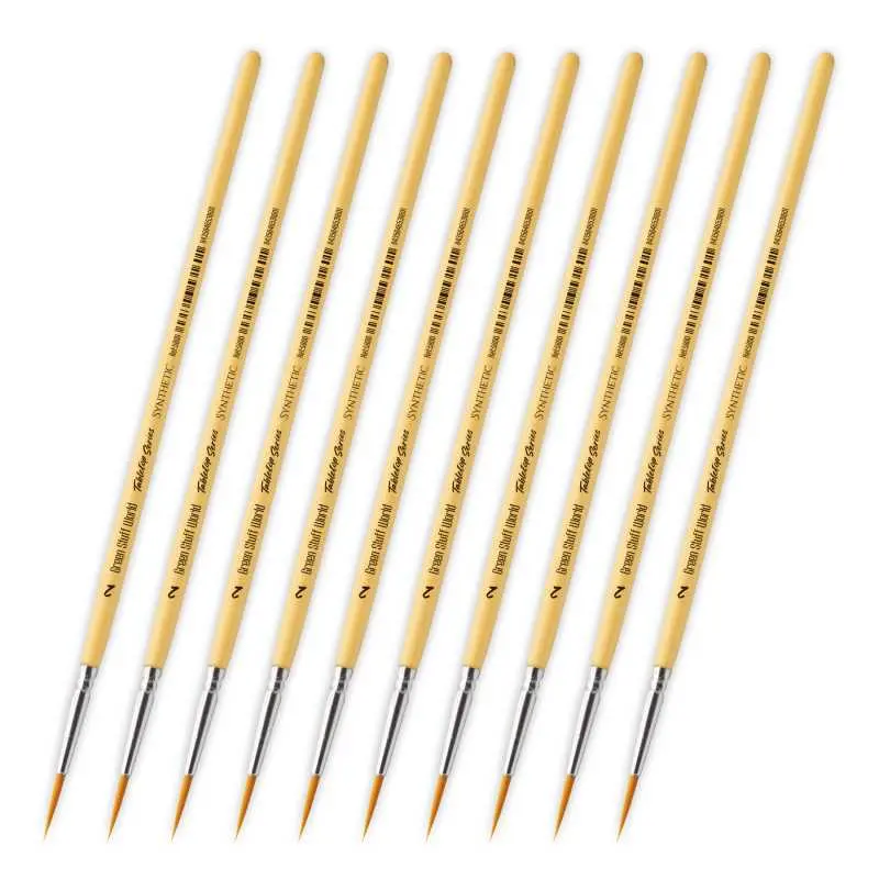 [GSW 5800] Green Stuff : Pack de Pinceaux Synthétique taille 2 (10pcs) │ Tabletop Series