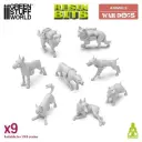 Green Stuff : War Dogs (1/48) (9pcs) │ Animals • Resin Bits