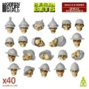 Green Stuff : Crânes avec casques (1/48) (40pcs) │Resin Bits