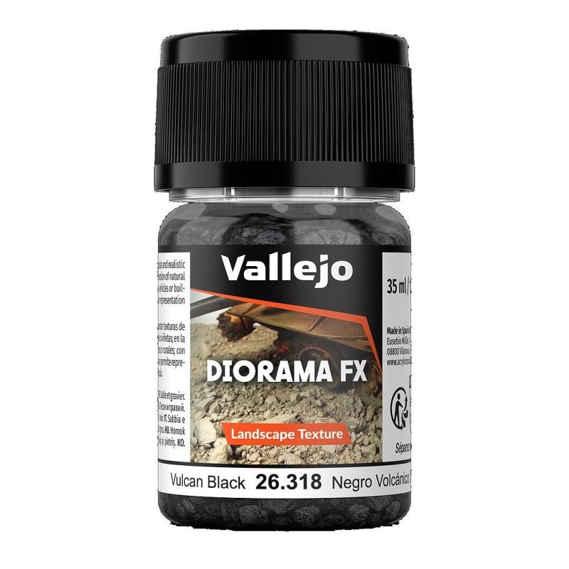 [VAL 26.318] Vallejo : Gravier Noir Volcan (2-5mm) - 60g │Diorama FX 