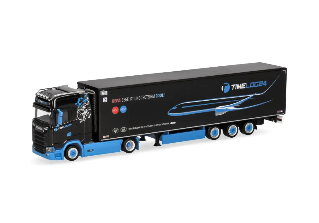 Herpa : Scania CS 20 HD Kühlkoffer-Sattelzug "timelog24"