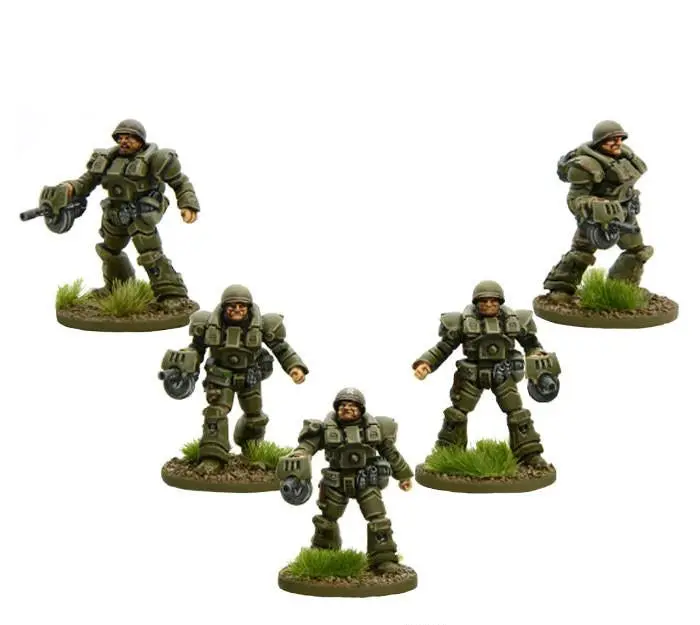 [WLG 453010401] United Stats : US Heavy Infantry (5 Miniatures)│ Konflict'47