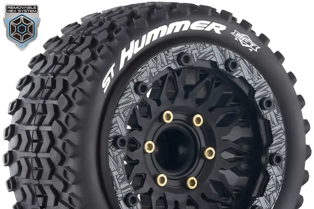 [LRC LR-T3313SX] Louise RC : Tire ST Pioneer MFT mounted on black Wheel - HEX removable 12/14/17mm │ 4WD [Front/Rear] |