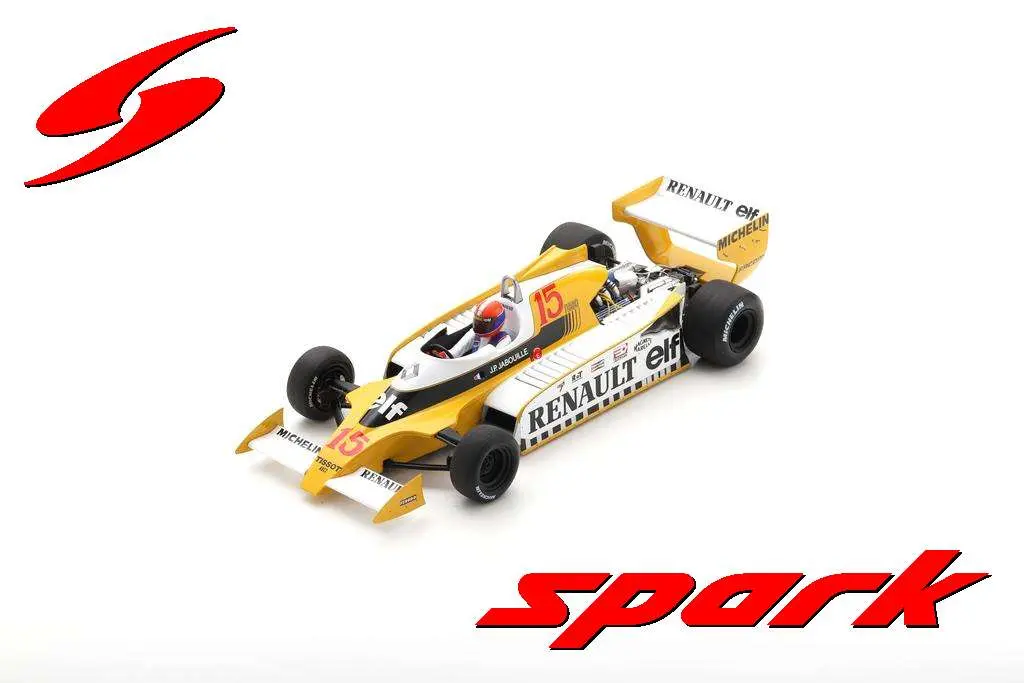 Spark : Renault RS11 No.15 Winner French GP 1979 Jean-Pierre Jabouille With Acrylic Cover [1/18]