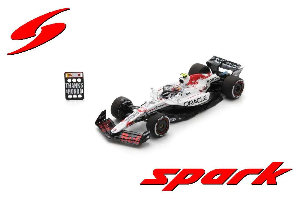 Spark :Red Bull Racing RB21 No.22 Oracle Red Bull Racing Japanese GP 2025 Yuki Tsunoda With Pit Board [1/43]