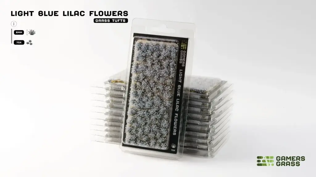 Gamer Grass : Light Blue Lilac Flowers (75Pcs) │ Touffes de Buissons