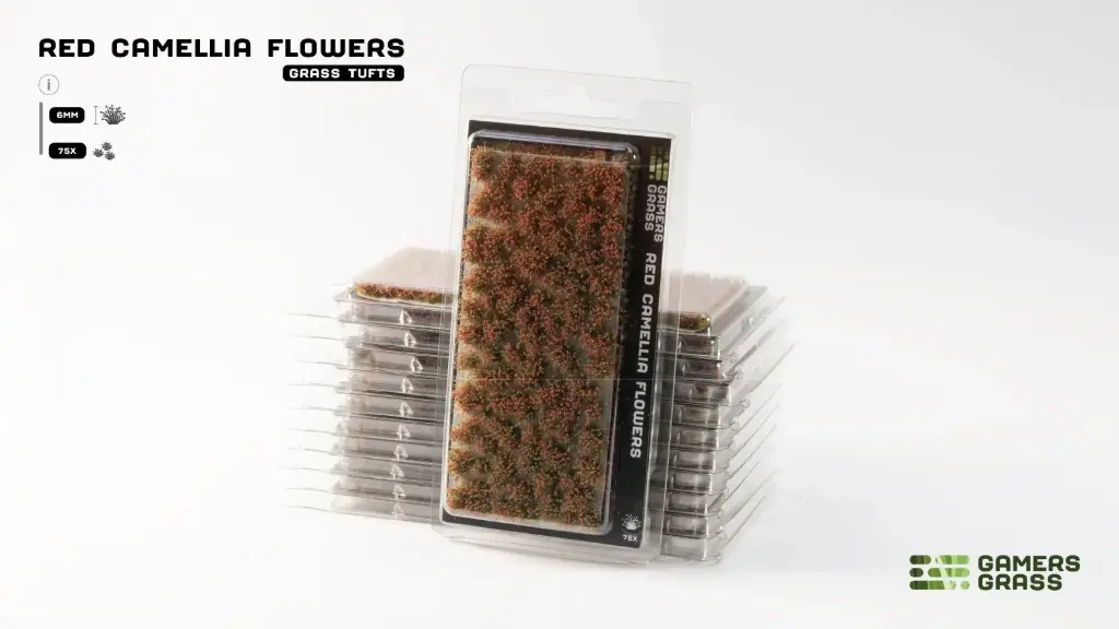Gamer Grass : Red Camellia Flowers (75Pcs) │ Touffes de Fleures