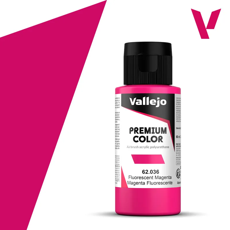 [VAL 62.036] Vallejo Premium: Fluorescent Magenta (Airbrush Acrylic-Polyurethane 60ml) │ Ref. 62.036