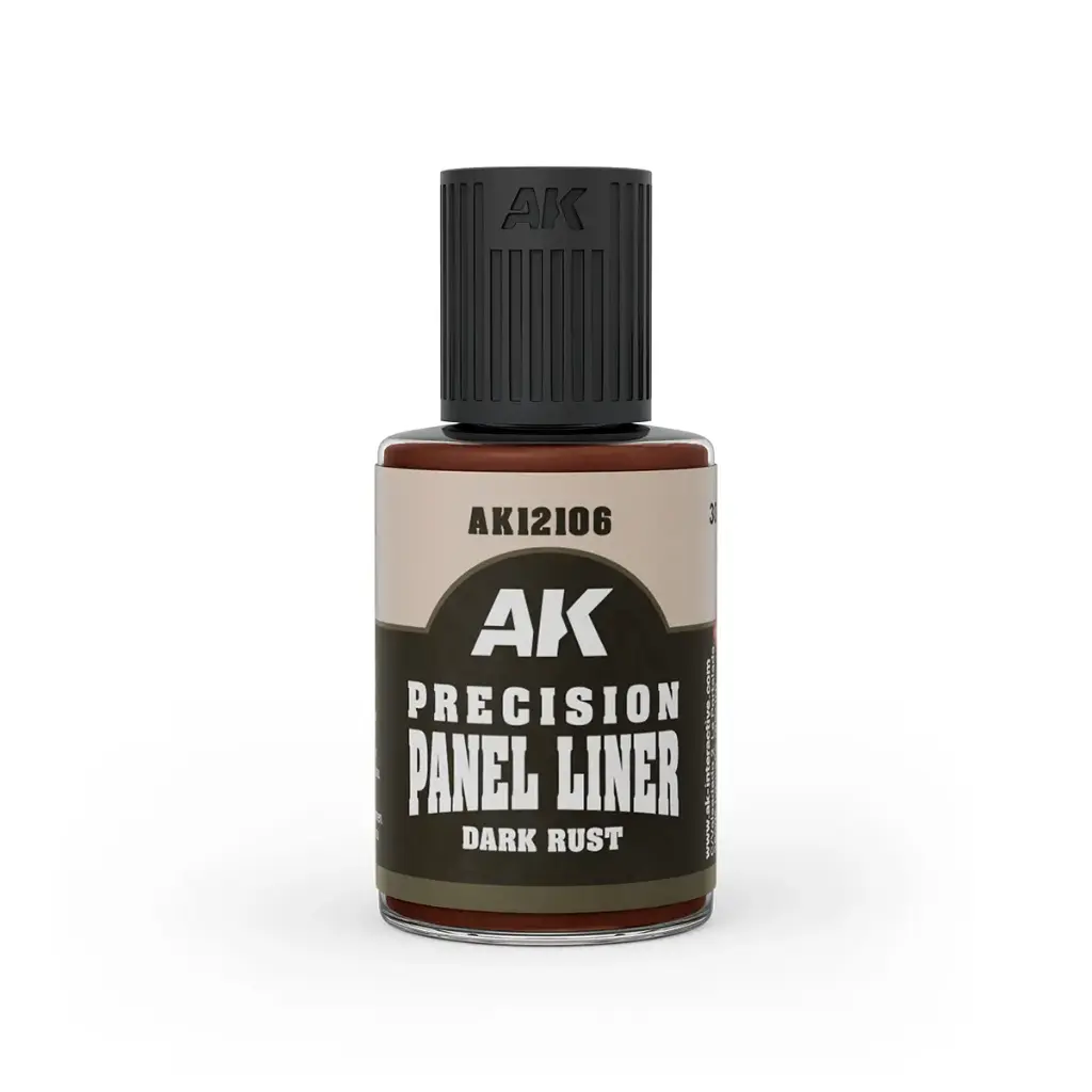 [AK AK12106] AK Interactive: Dark Rust Precision Panel Liner - Enamel Wash (30ml) │ Ref. AK12106