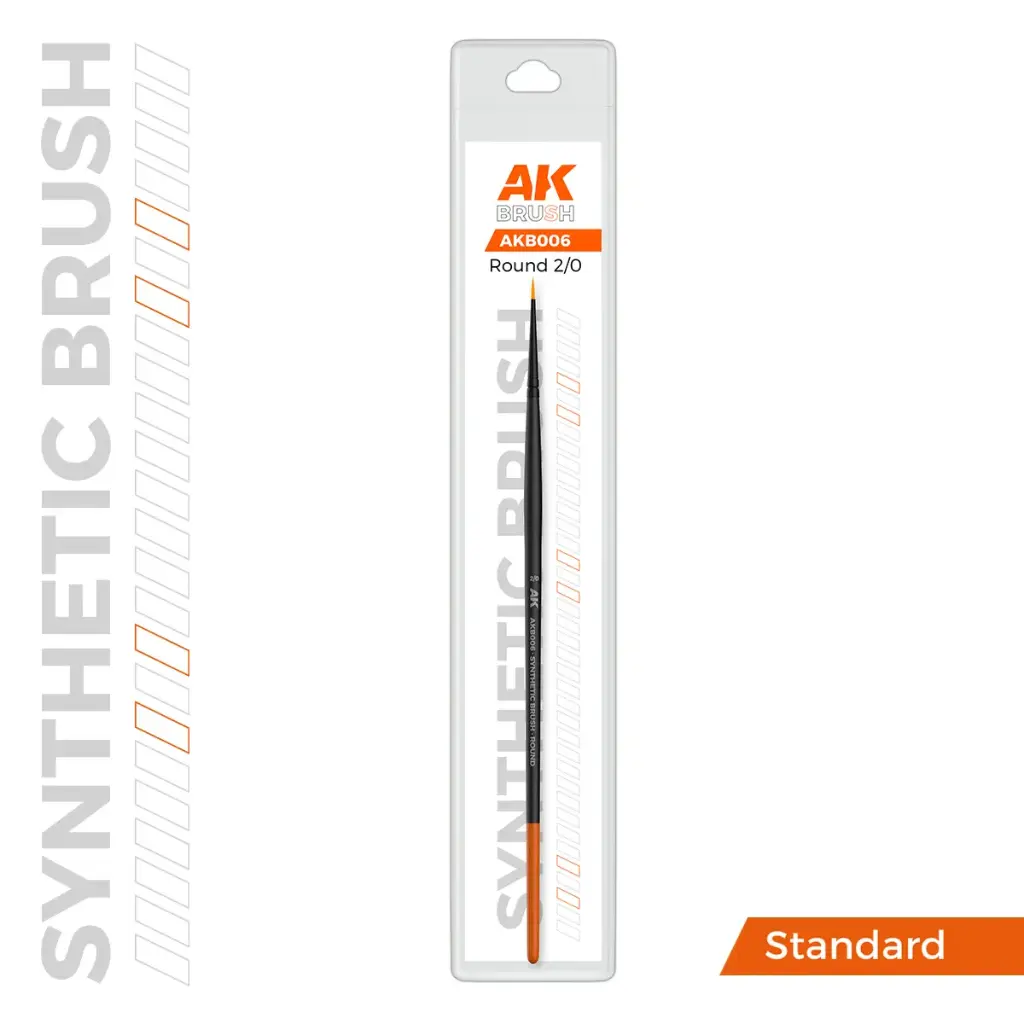 [AK AKB006] AK : Synthetic Brush Round "Size 2/0"