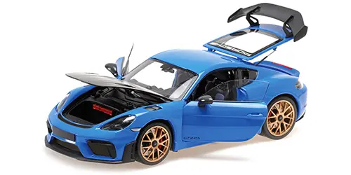 Minichamps : Porsche Cayman GT4 RS Bleu Weissach Package 2024 [1/18]