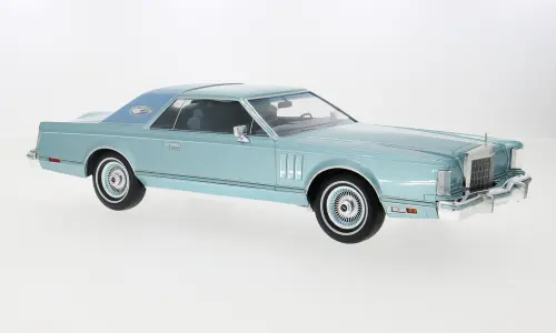 Modelcar : Lincoln Continental MArk V Bleu metal [1/18]