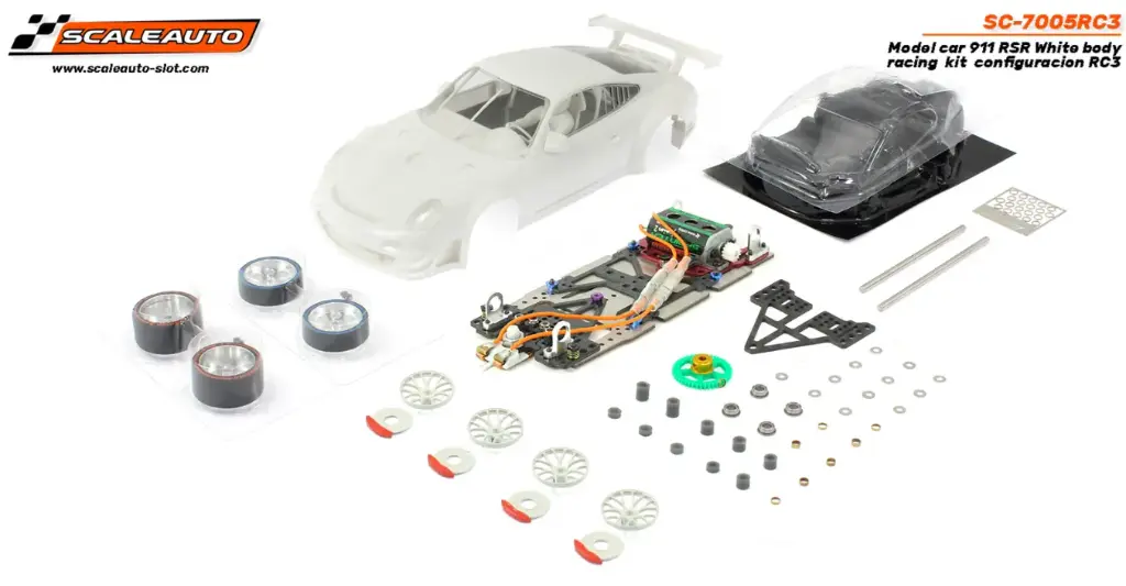 Scaleauto : Porsche 991 GT3 RSR White RAcing Kit Chassis RC3