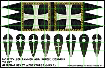 [LBM HBS1] LITTLE BIG MEN Studios : Hospitaller Banner and Shield │ Décalcomanies