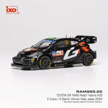 Ixo Models : Toyota GR Yaris Rallye1 Hybrid │ No.33 gagnant Rally Japon 2024 Evans - Martin [1/43] [1/43]