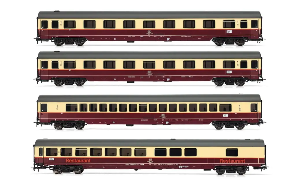 Rivarossi : Set de 4 TEE "Rheingold 1983" pack 1/2 (WRmh, Apmz, 2 x Avmz)