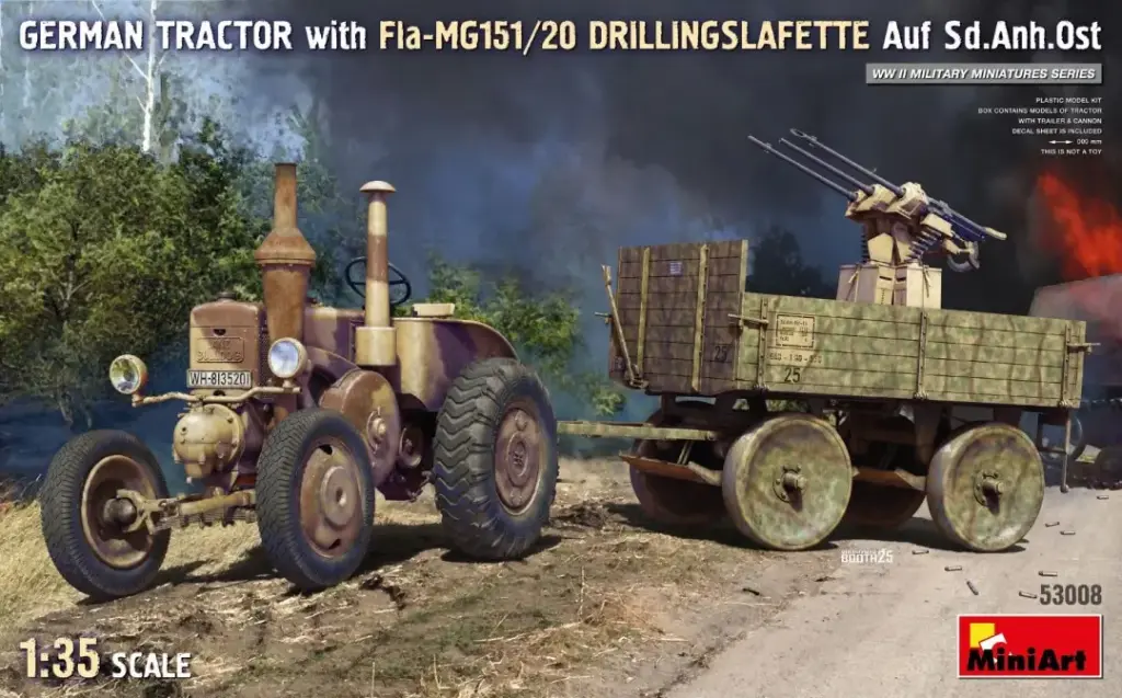MiniArt : German Tractor with Fla-MG151/20 Drillingslafette auf Sd.Anh.Ost 