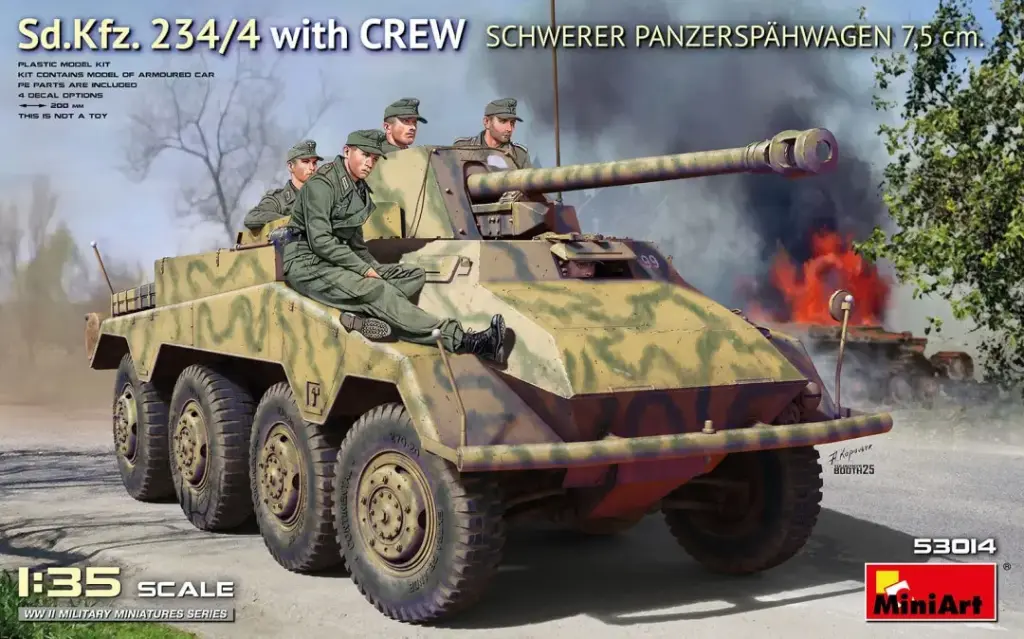 [MNT 53014] MiniArt : Sd.Kfz. 234/4 w/CREW Schwerer Panzerspähwagen 7,5 cm. 