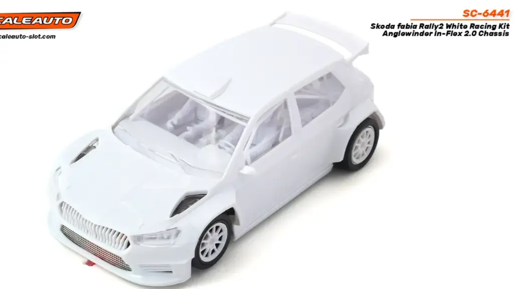 Scaleauto : Skoda Fabia Rally 2 White Kit - Anglewinder 2.0 Flex