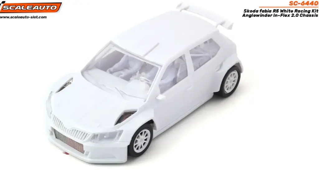 Scaleauto : Skoda Fabia R2 White Kit - Anglewinder 2.0 Flex 