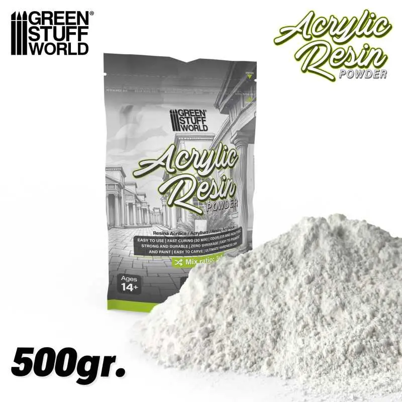 Green Stuff World : Single-Component Acrylic Resin Powder 500g (Ceramic Finish)