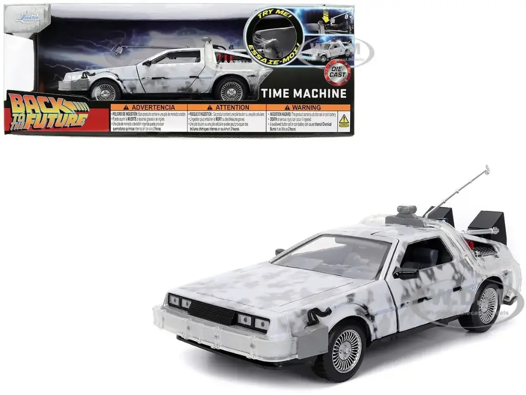 Jada : DELOREAN TIME MACHINE (FROST VER.) BACK TO THE FUTURE W/LIGHTS
