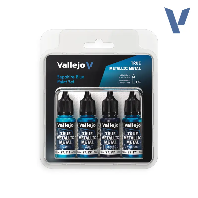 Vallejo : Sapphire Blu Paint Set │ True Metallic Metal 